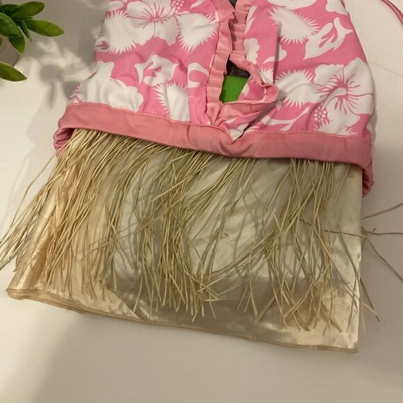 Hula Girl 2 Piece Bikini & Grass Skirt Pet Costume XL NWT - Picture 5 of 6